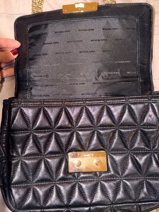 Michael Kors Handbags - Michael Kors Black Quilted Leather Shoulder Bag with Gold Hardware